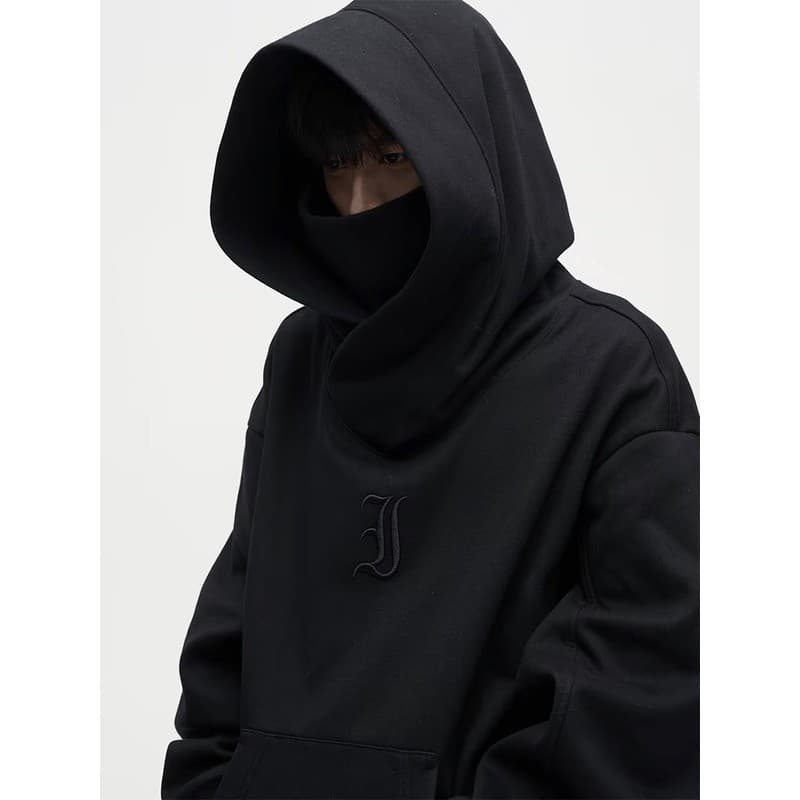 タートルネック　メンズ　長袖　高襟大判ゆったりパーカー M~3XL