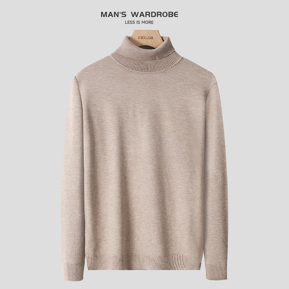 極上カシミヤ ニット　春秋冬 大きいサイズ　ぽっちゃり対応　M～５XL タートルネック メンズ　長袖