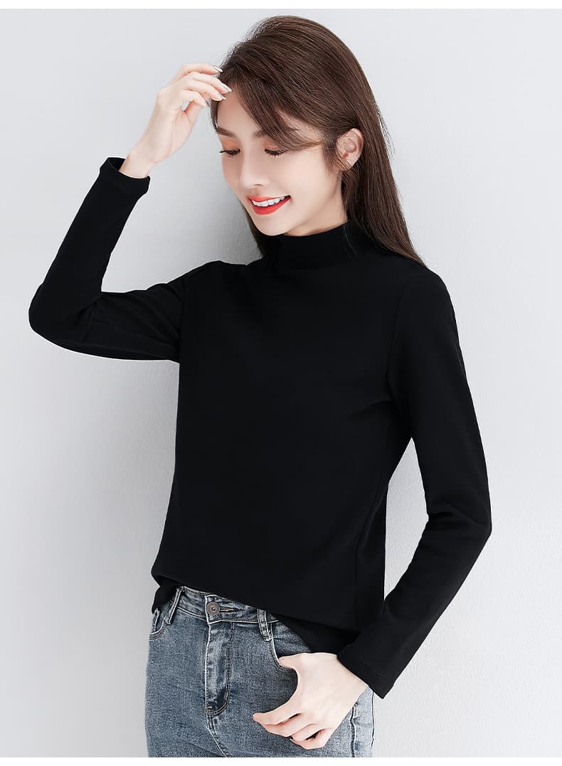 タートルネック　レディース　長袖　シンプル美シルエット カットソー 大きいサイズ　ぽっちゃり対応　M～４XL