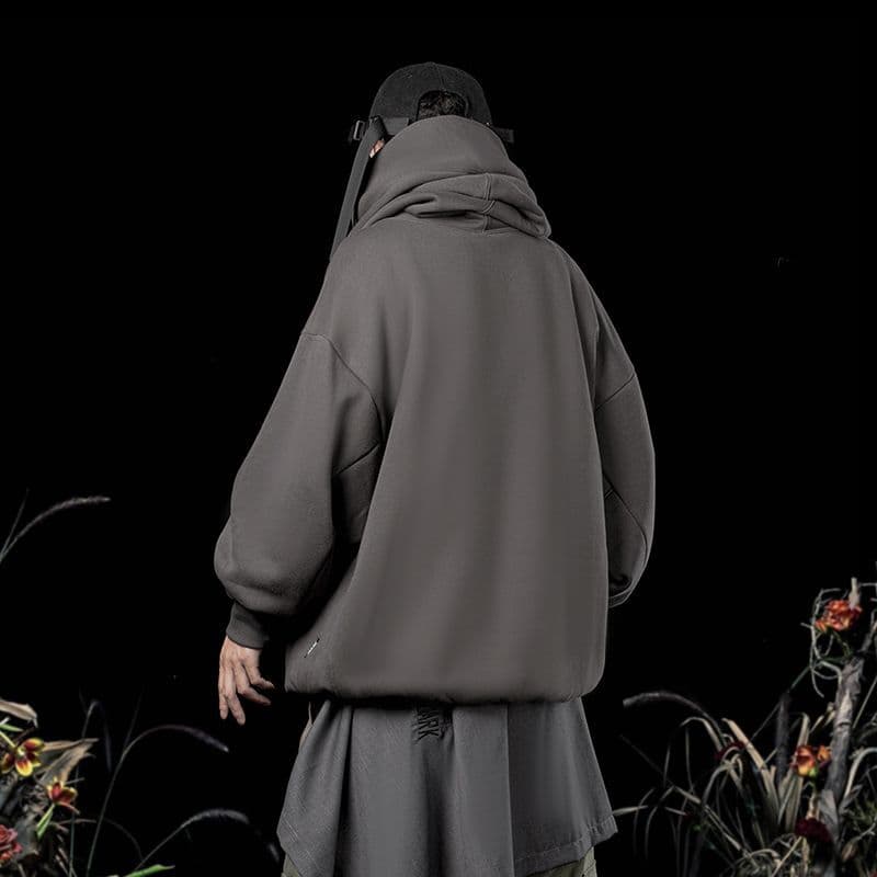 タートルネック　メンズ　長袖　高襟オーバーサイズ防寒パーカー M~3XL