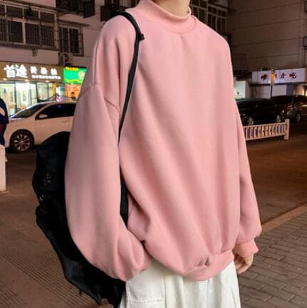 メンズ裏起毛タートルネックシャツ　春秋冬