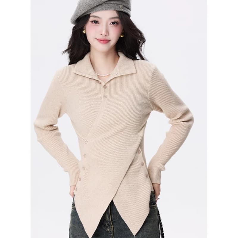 立体フリルで細見えシルエット｜華やかに整う大人のハイネックトップス　S〜XL