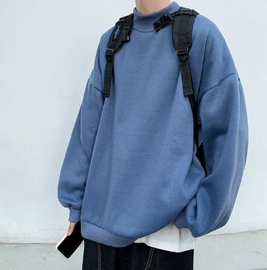 メンズ裏起毛タートルネックシャツ　春秋冬