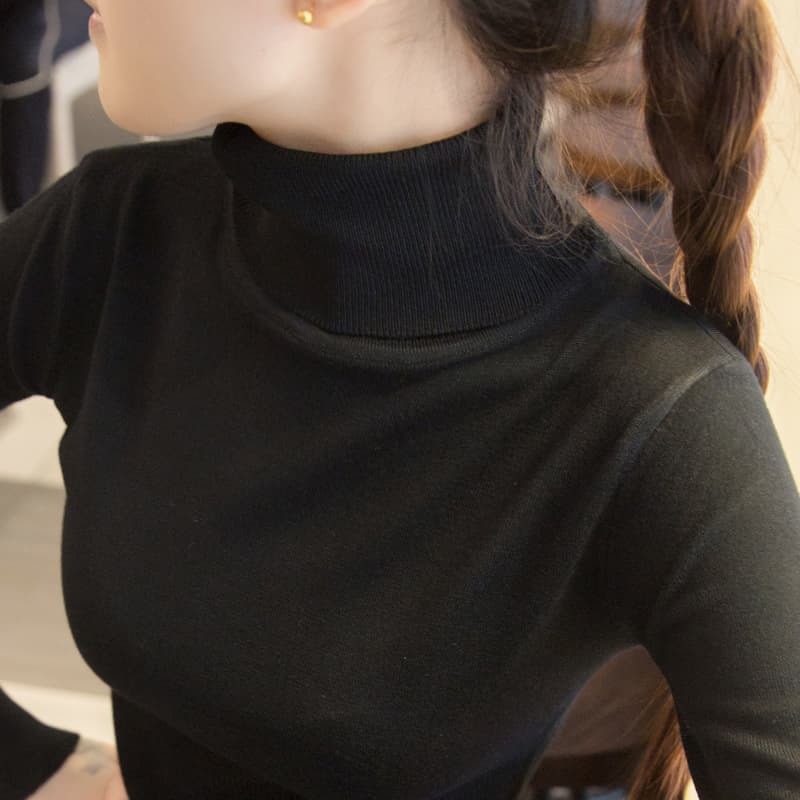 タートルネック　レディース　長袖 スリムフィット 　インナー　シャツ　春秋冬 S～XL