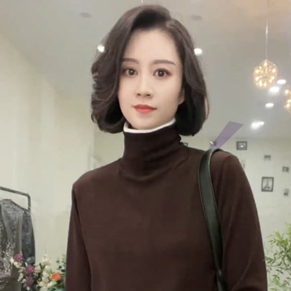 ベーシック長袖タートルネックシャツ　S〜2XL　レディース　定番シリーズ