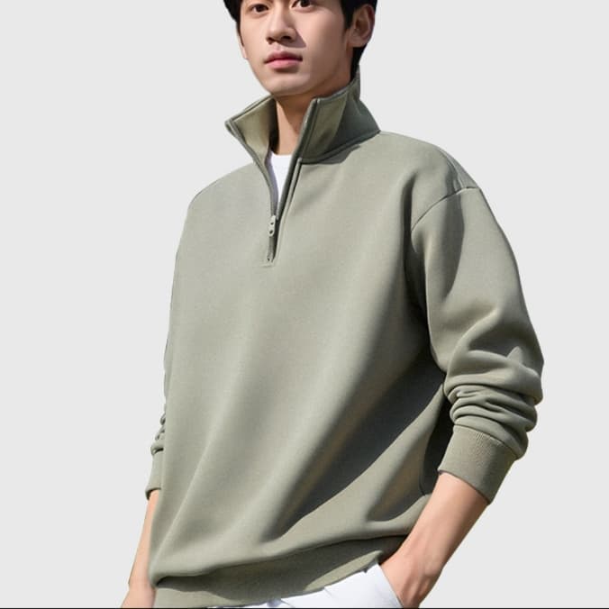 タートルネック 　メンズ　長袖　立ち襟ハーフジップスウェットトップス M〜3XL