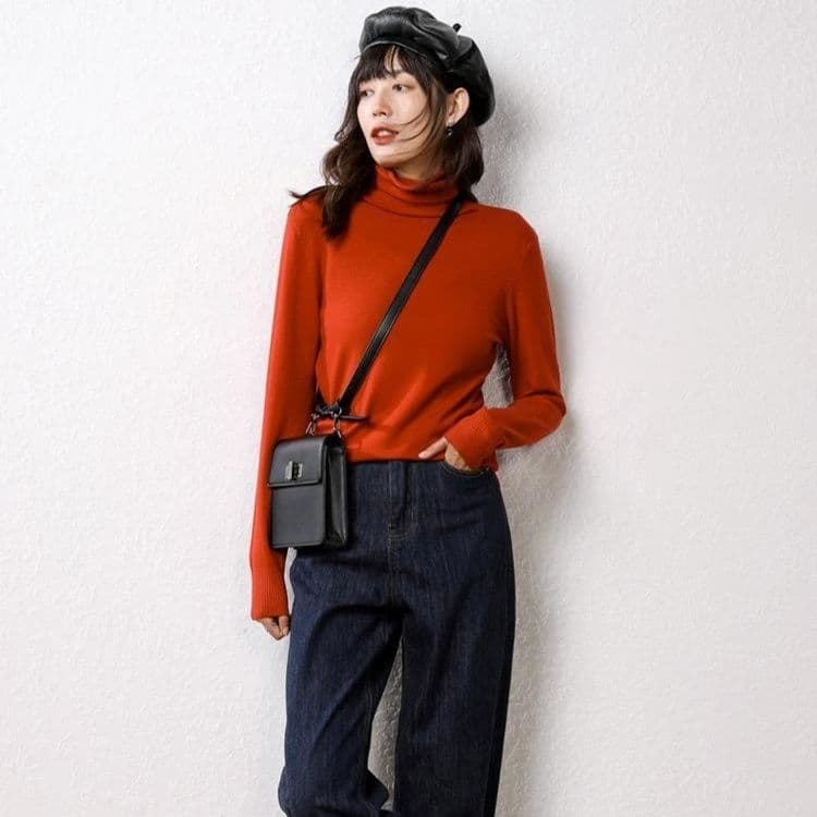 タートルネック 　レディース　長袖　極上シルエット やわらか保温インナーM〜3XL