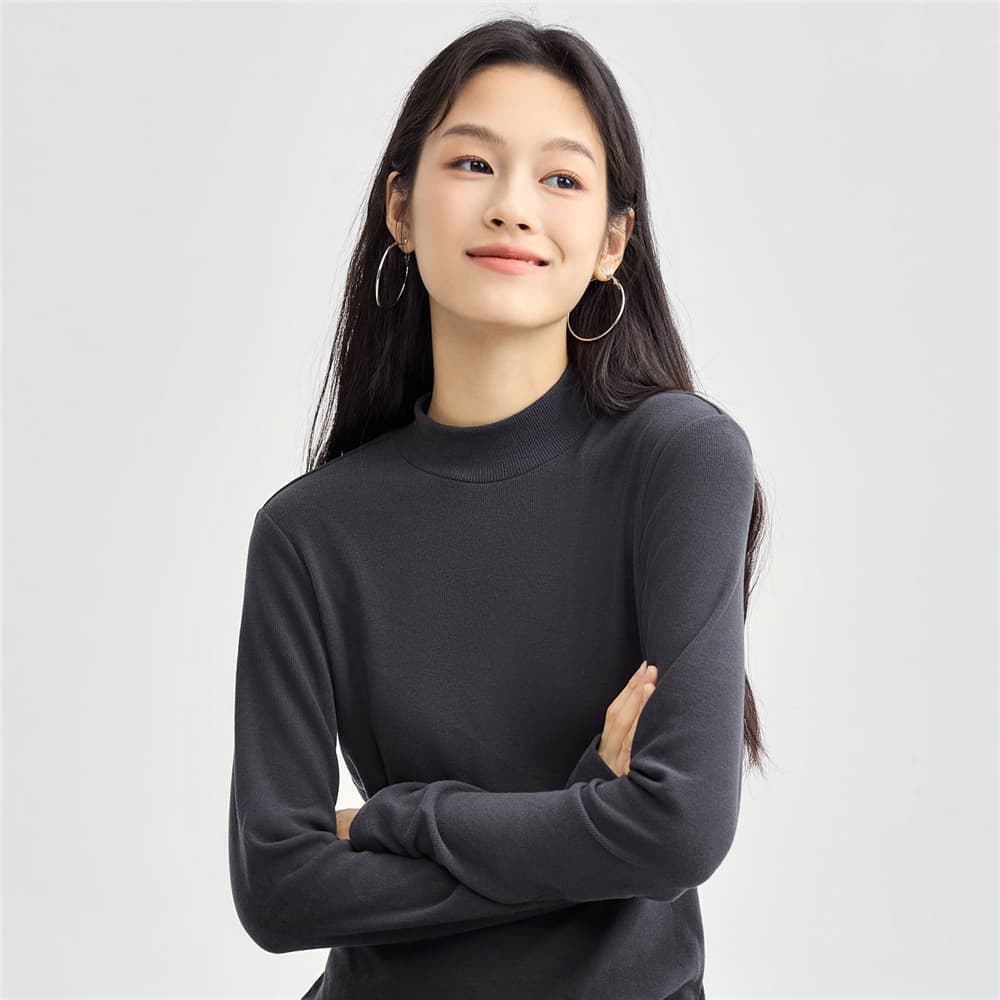 長袖タートルネックニットワンピース　レディース　S~XL