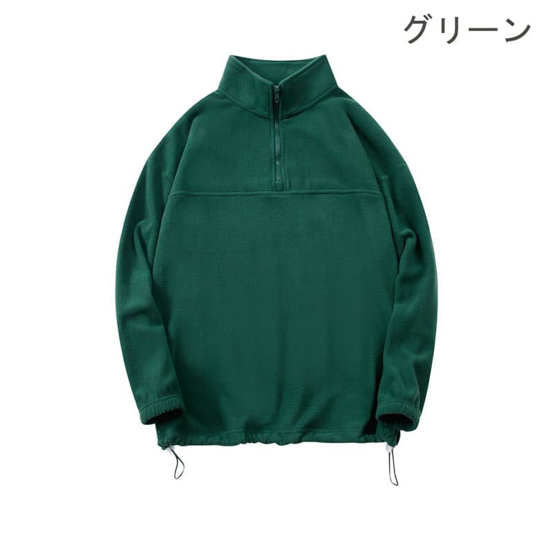 【ユニセックス ジャケット】タートルネック 男女兼用 ハーフジップジャケット｜無地ボア裏地 秋冬アウター neckty＋