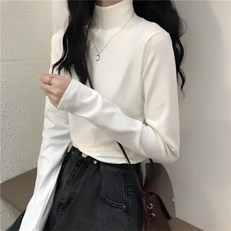 タートルネック　レディース　長袖　シンプル美シルエット　大きいサイズ　ぽっちゃり対応 M～４XL