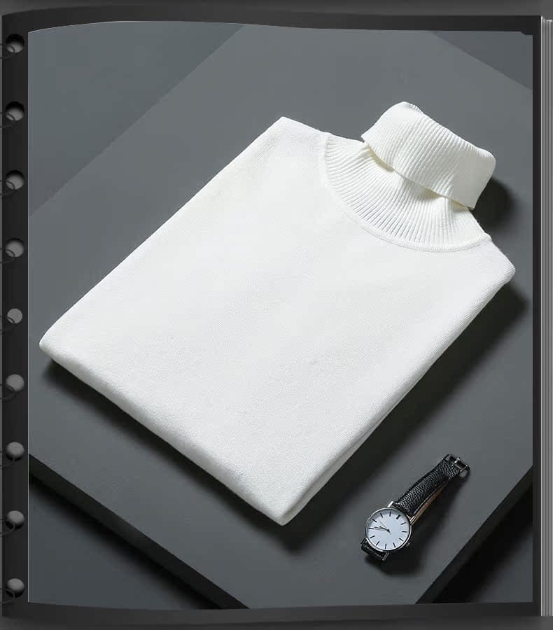 上品な編み地が魅力のベーシックタートルネックセーター　メンズ　M~4XL