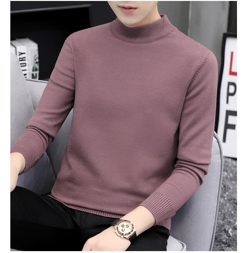 タートルネック　メンズ　長袖　シンプル無地ニット　大きいサイズ　ぽっちゃり対応 M～４XL