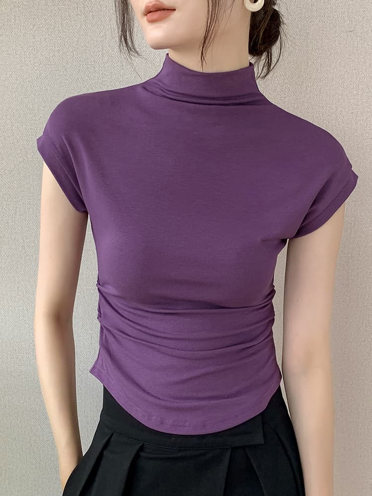 タートルネック フレアスリーブTシャツ