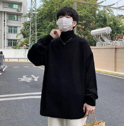 タートルネック メンズ 暖かい厚手高首セーター｜ゆったり・大きいサイズ8XL対応（ぽっちゃりOK）　M~8XL