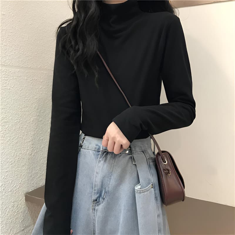 タートルネック　レディース　長袖　シンプル美シルエット　大きいサイズ　ぽっちゃり対応 M～４XL