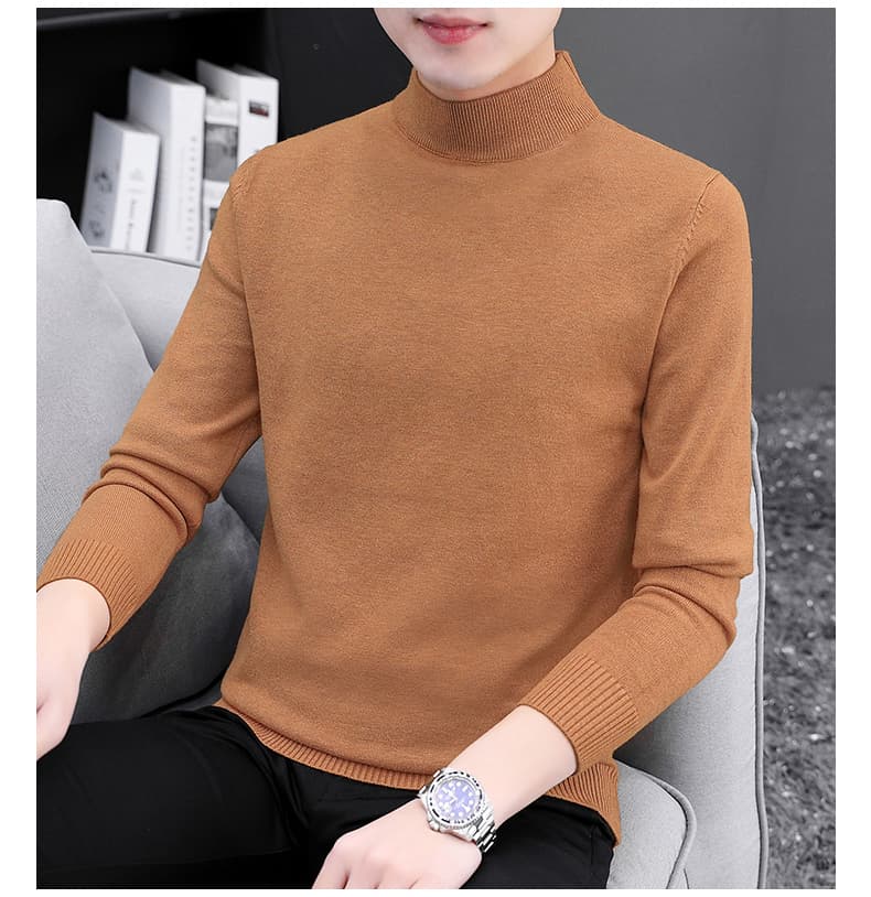 タートルネック　メンズ　長袖　シンプル無地ニット　大きいサイズ　ぽっちゃり対応 M～４XL