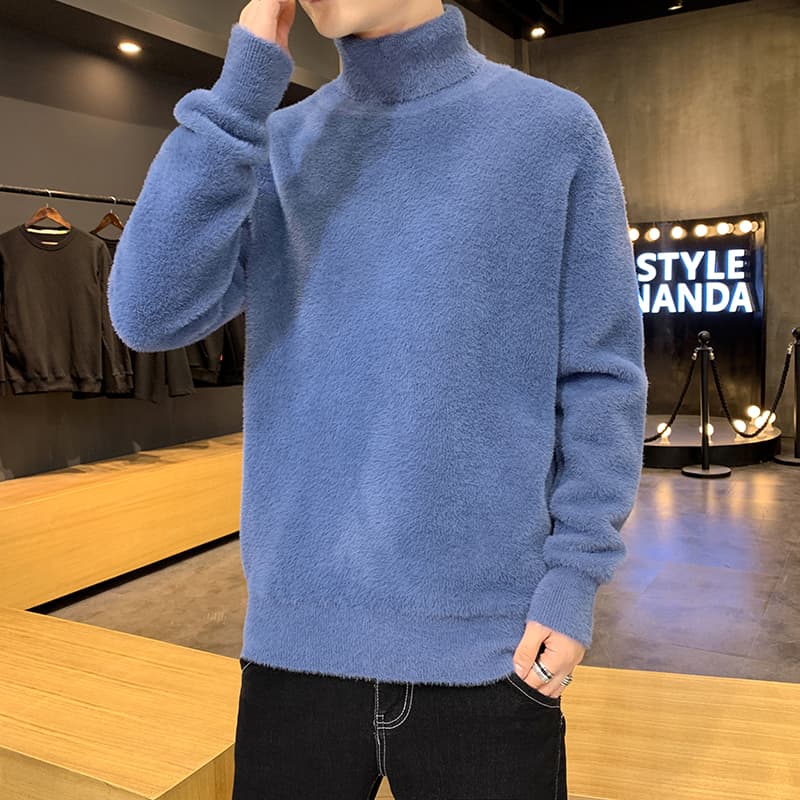 【メンズ 長袖 タートルネック】ふわもこニットセーター｜春秋冬の快適あったかトップス neckty＋ M～XXXL