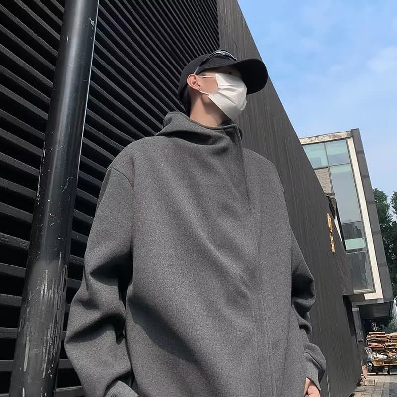 タートルネック　メンズ　長袖　ゆったりシルエット オーバーサイズ上着　トップス M〜2XL