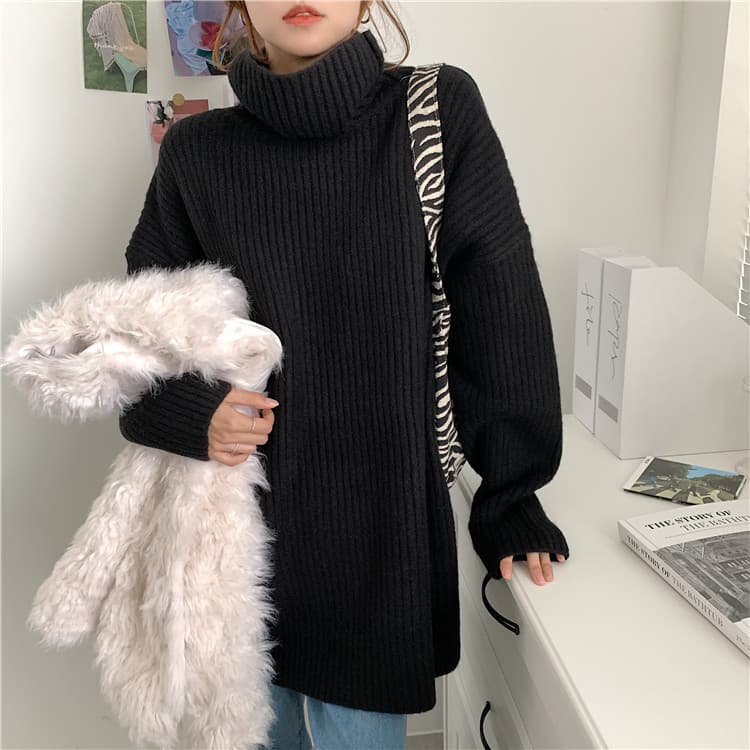 タートルネック　レディース　長袖ゆったり着れる  長袖セーター 限定販売　かわいい系