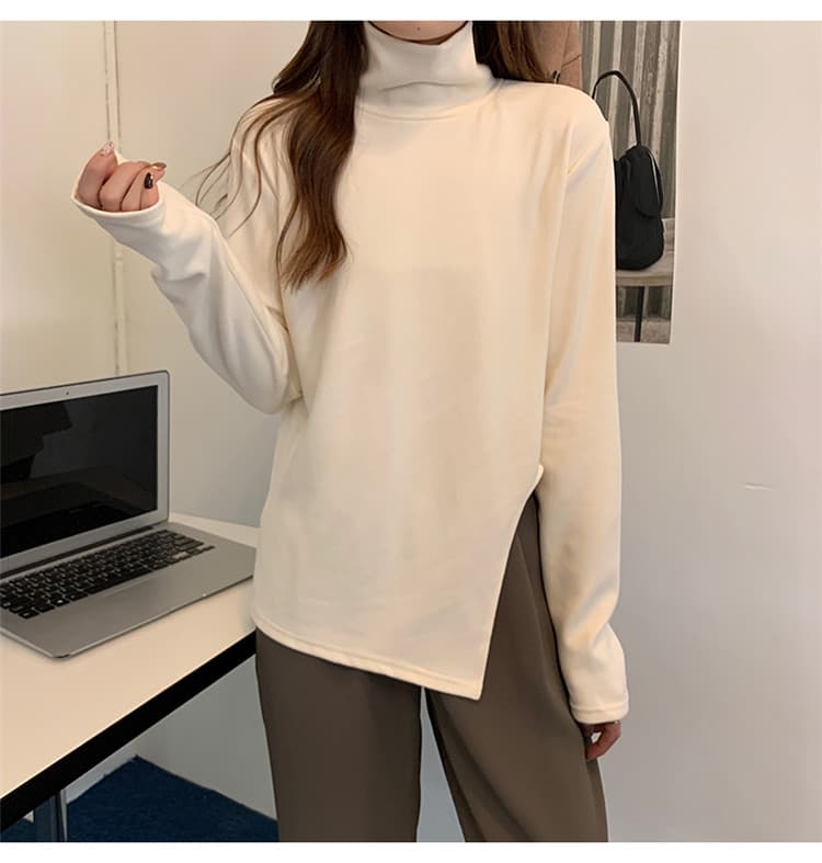 ゆったりシルエット長袖タートルネックシャツ