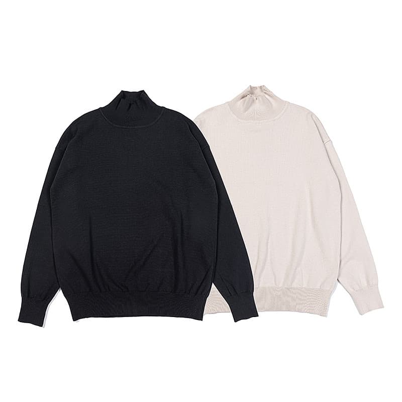 タートルネック　メンズ　長袖　落ち感ゆったりシルエット　S~XL