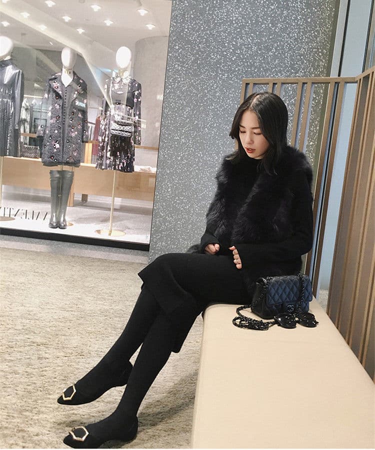 【骨格ナチュラル】ニット ワンピース ロング丈 タートルネック 長袖 大人美人