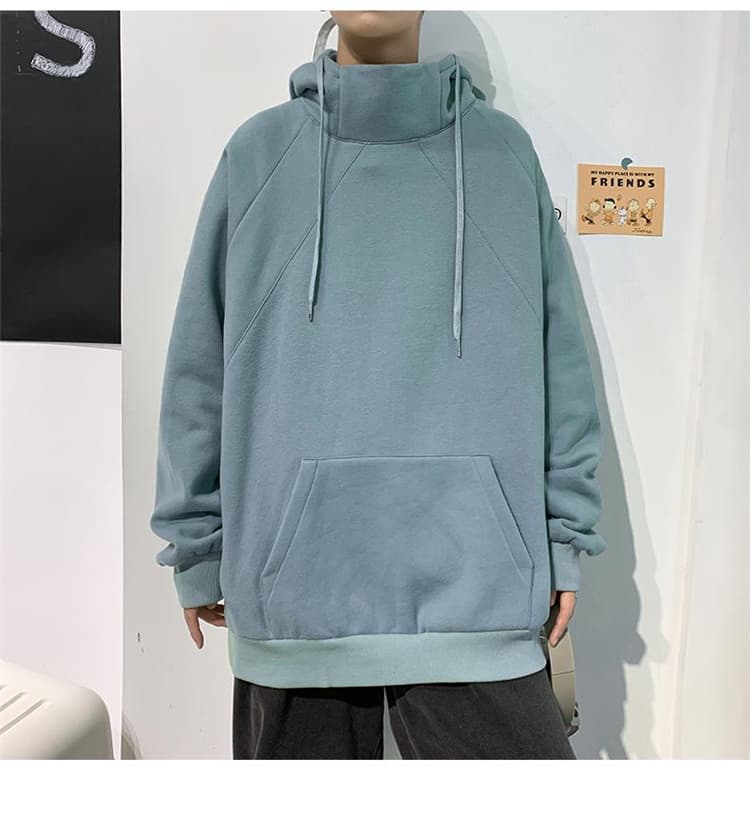 【メンズ ジャケット】秋冬人気 タートルネック風 厚手パーカー｜裏起毛タイプあり・頭巾付き防寒極暖アウター neckty＋
