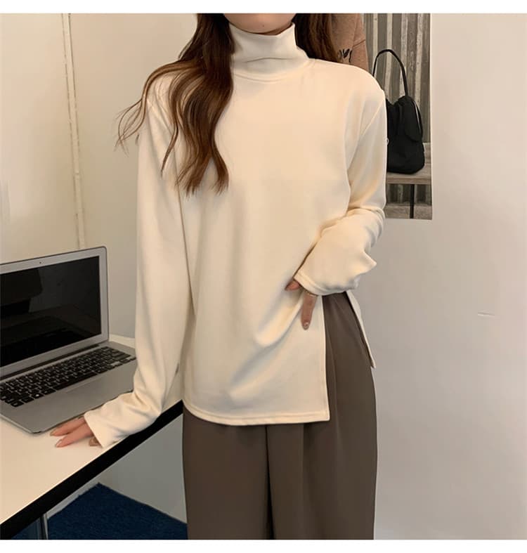 ゆったりシルエット長袖タートルネックシャツ