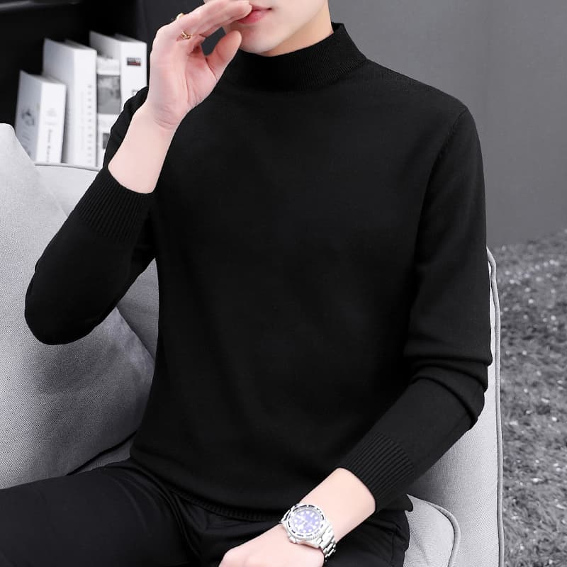 タートルネック　メンズ　長袖　シンプル無地ニット　大きいサイズ　ぽっちゃり対応 M～４XL
