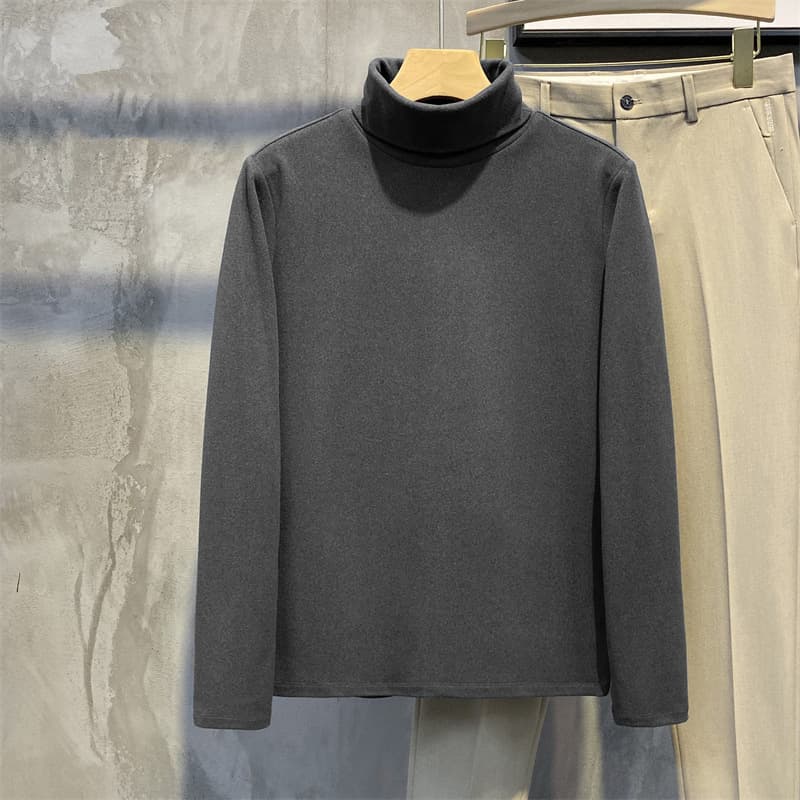 【メンズ】長袖タートルネック 無地｜マッチョ体型もきれいに見せる ゆったりシルエット（M〜3XL）