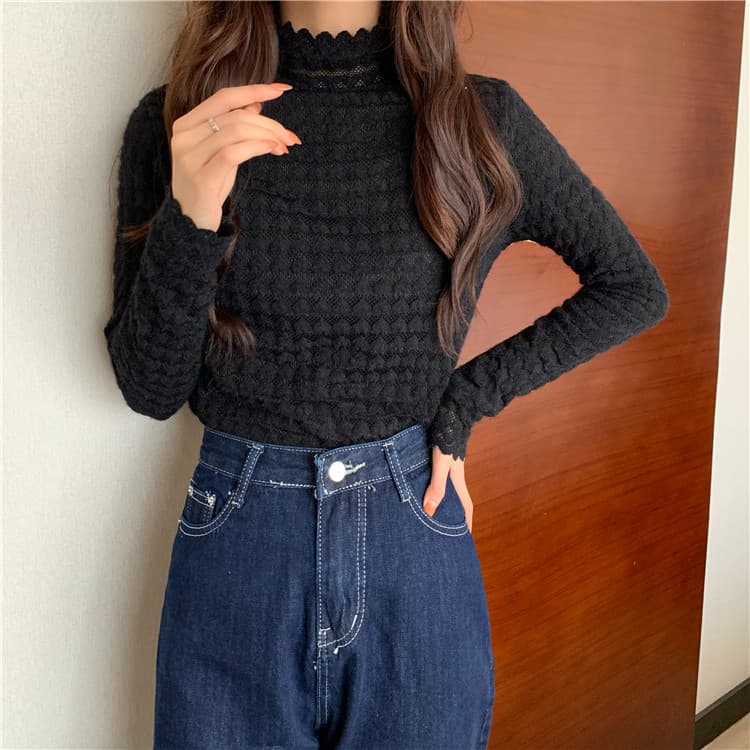 【タートルネック レディース 長袖】体型カバー 裏起毛 厚手タートルネックシャツ｜暖かく柔らかい秋冬トップス