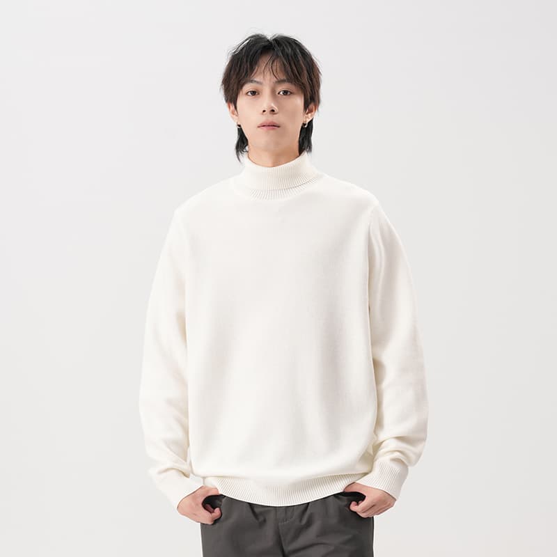 タートルネック　メンズ　長袖　柔らか素材のゆったりプルオーバー　大きいサイズ　ぽっちゃり対応
