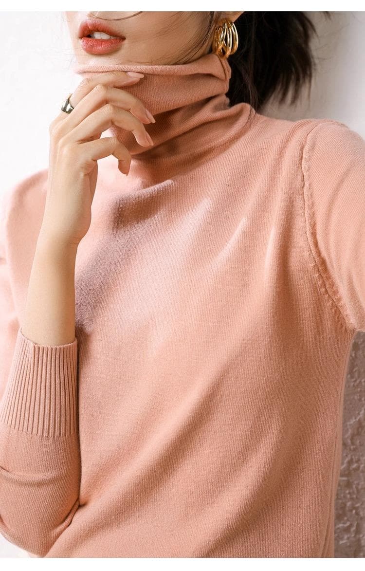 タートルネック 　レディース　長袖　極上シルエット やわらか保温インナーM〜3XL