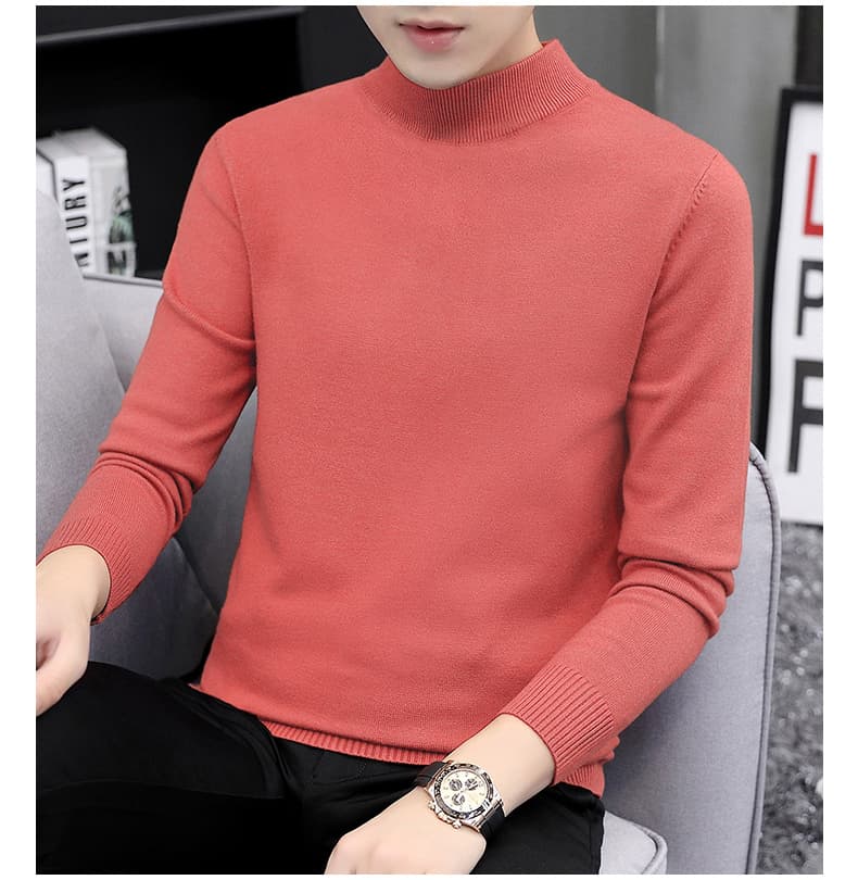 タートルネック　メンズ　長袖　シンプル無地ニット　大きいサイズ　ぽっちゃり対応 M～４XL