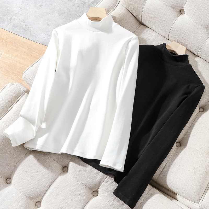 タートルネック　レディース　長袖　シンプル美シルエット カットソー 大きいサイズ　ぽっちゃり対応　M～４XL