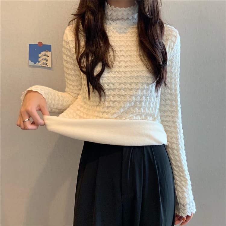【タートルネック レディース 長袖】体型カバー 裏起毛 厚手タートルネックシャツ｜暖かく柔らかい秋冬トップス