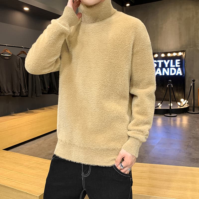 【メンズ 長袖 タートルネック】ふわもこニットセーター｜春秋冬の快適あったかトップス neckty＋ M～XXXL