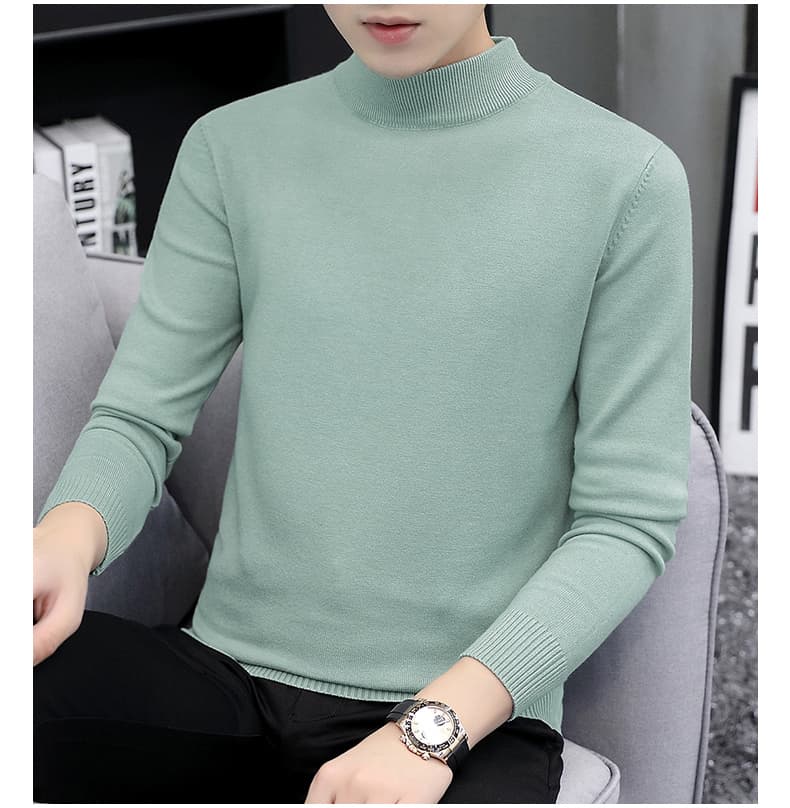 タートルネック　メンズ　長袖　シンプル無地ニット　大きいサイズ　ぽっちゃり対応 M～４XL