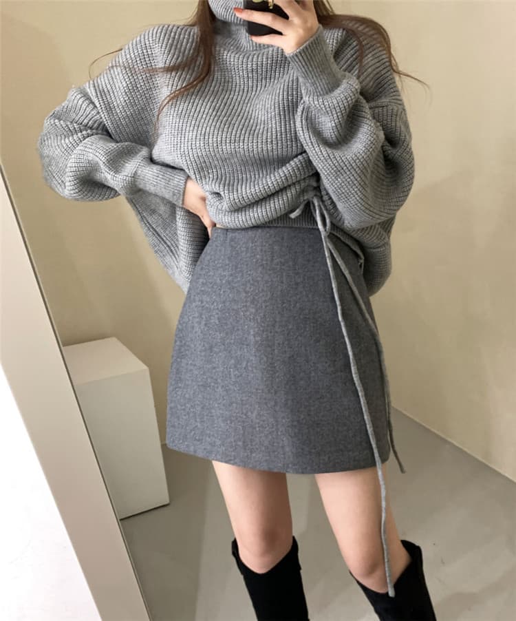 タートルネック 暖かい厚手セーター ゆったり着回し抜群ニット　レディース