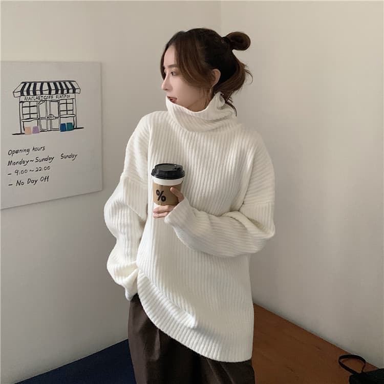 タートルネック　レディース　長袖ゆったり着れる  長袖セーター 限定販売　かわいい系