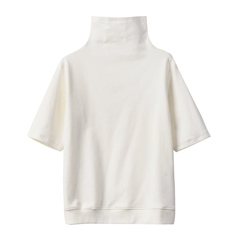 タートルネック　レディース 　半袖　シンプルプルオーバーシャツ　L XL