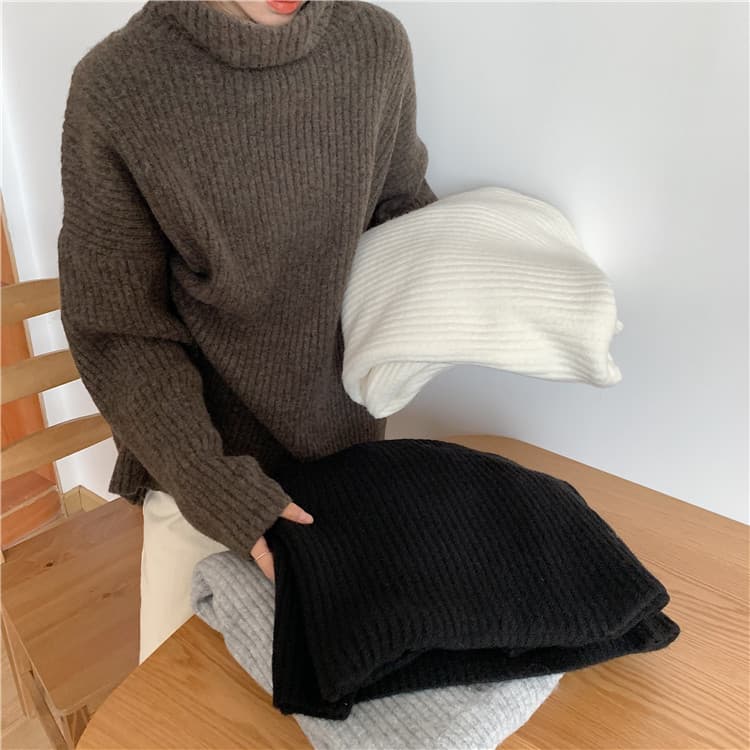 タートルネック　レディース　長袖ゆったり着れる  長袖セーター 限定販売　かわいい系