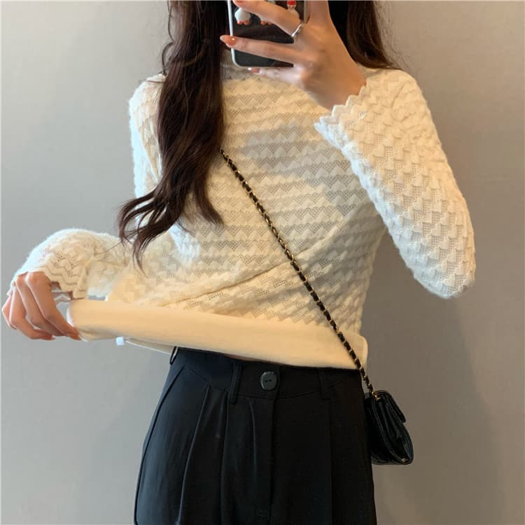 【タートルネック レディース 長袖】体型カバー 裏起毛 厚手タートルネックシャツ｜暖かく柔らかい秋冬トップス