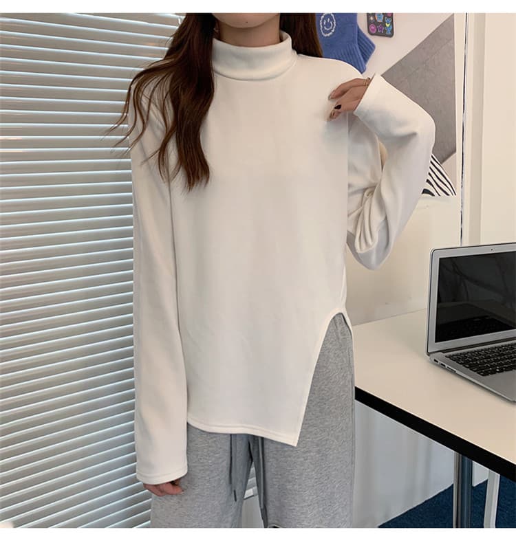 ゆったりシルエット長袖タートルネックシャツ