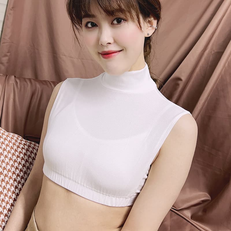 タートルネック風レイヤード風つけ襟