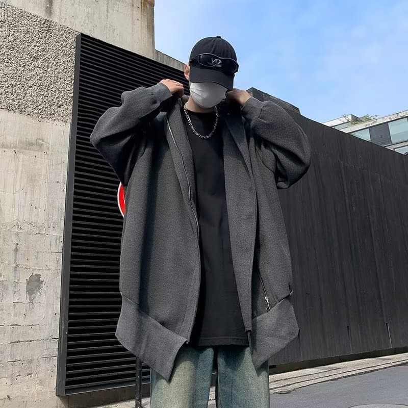 タートルネック　メンズ　長袖　ゆったりシルエット オーバーサイズ上着　トップス M〜2XL