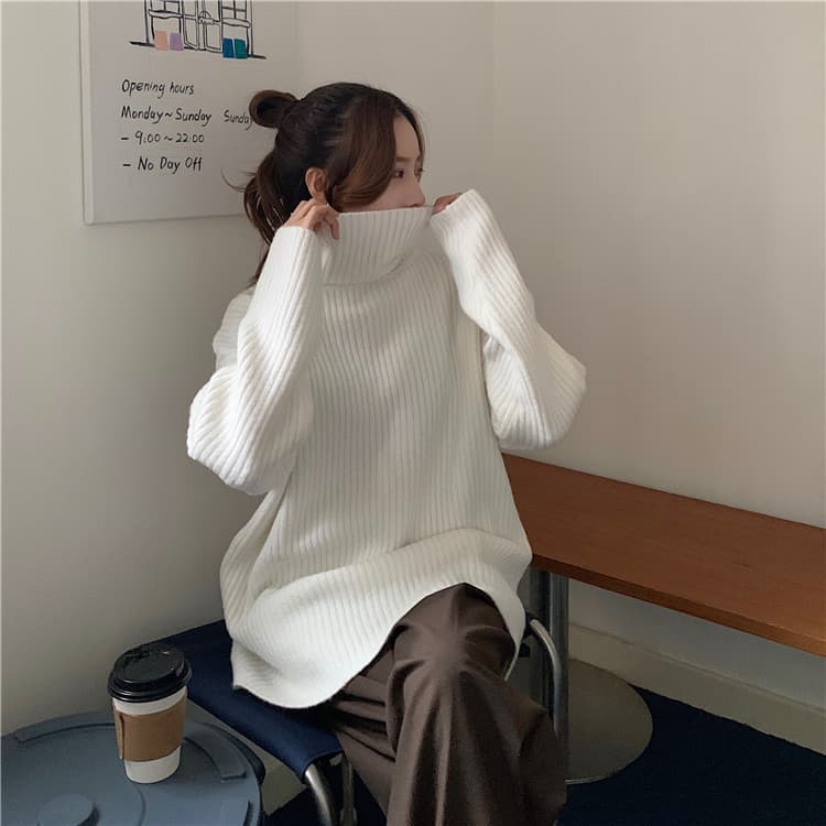 タートルネック　レディース　長袖ゆったり着れる  長袖セーター 限定販売　かわいい系