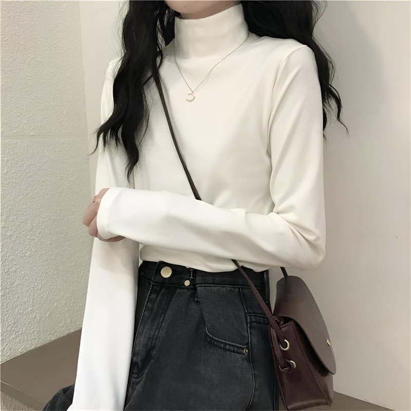 タートルネック　レディース　長袖　シンプル美シルエット　大きいサイズ　ぽっちゃり対応 M～４XL