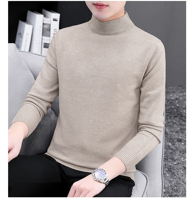 タートルネック　メンズ　長袖　シンプル無地ニット　大きいサイズ　ぽっちゃり対応 M～４XL