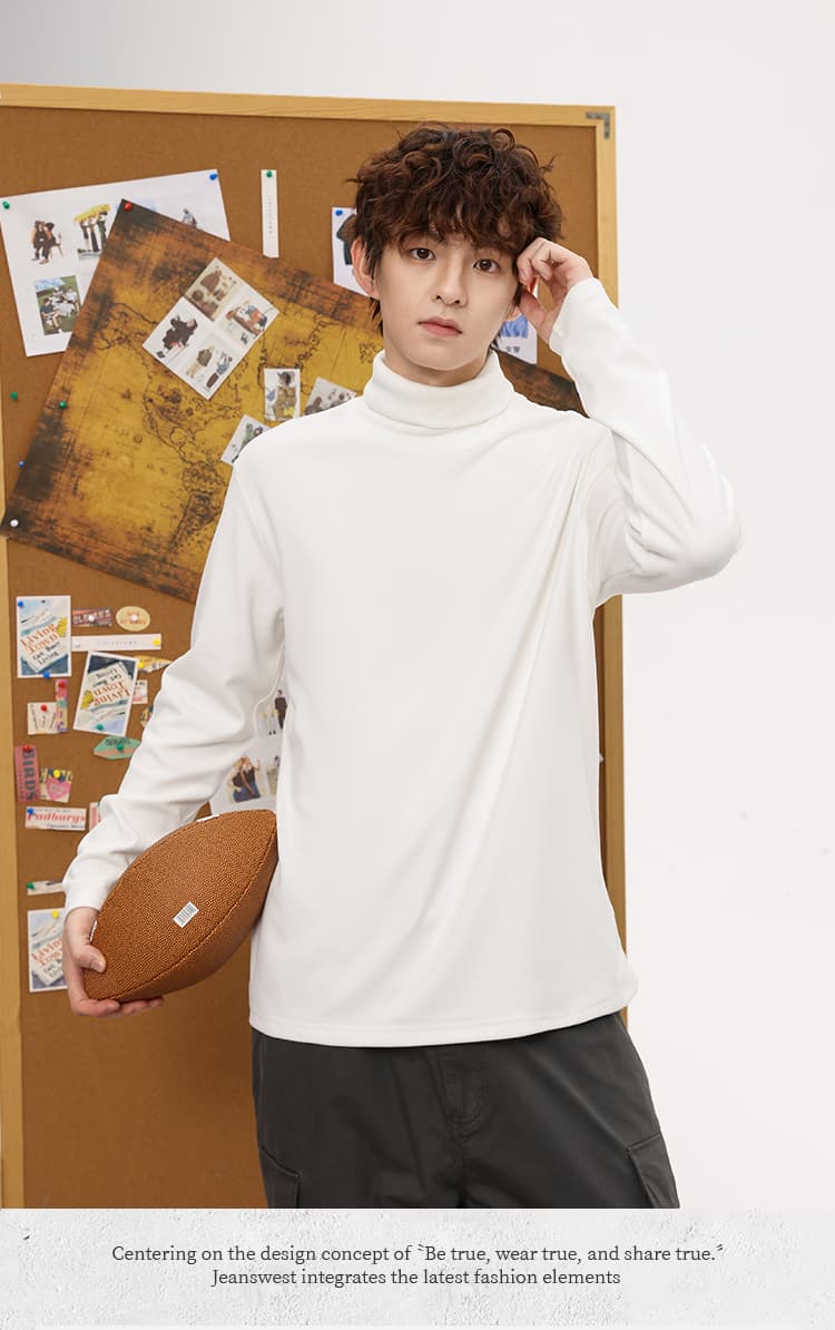 ベーシックロング丈タートルネックシャツ　M〜5XL 　ゆったり　ぽっちゃり対応　大きいサイズ　薄手　チクチクしない